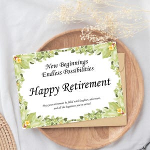 Carte de retraite heureuse, carte de voeux de retraite imprimable, voeux de retraite, carte de retraite de collègue, carte de retraite de collègue