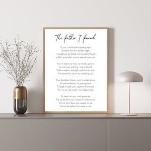 The Father I Found, Poem For Stepdad, Father Figure Poem, Father's Day Poem Print, Stepfather Poem, Gift For Dad, Gift For Stepdad