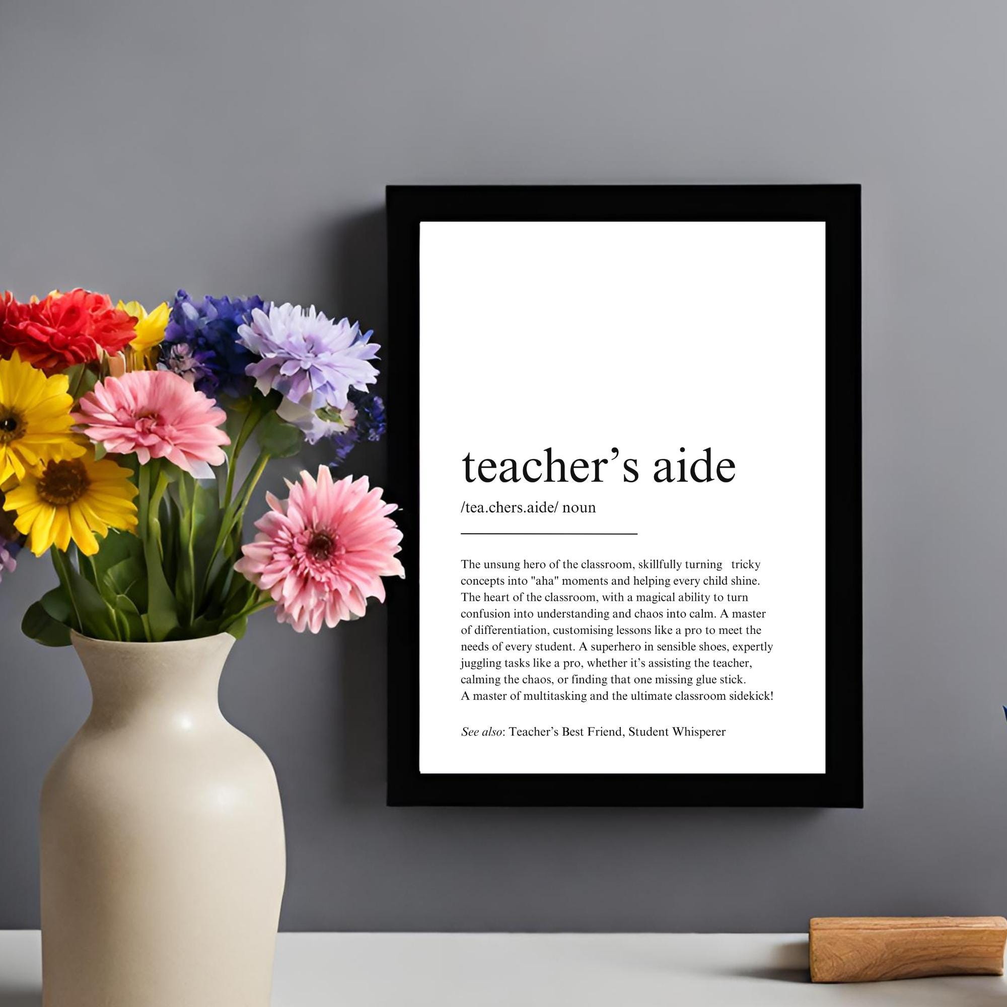 Teacher's Aide Definition Print: School Staff Gift (digital Download ...