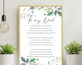 Father Poem Print, Sentimental Dad Gift (Digital Download)