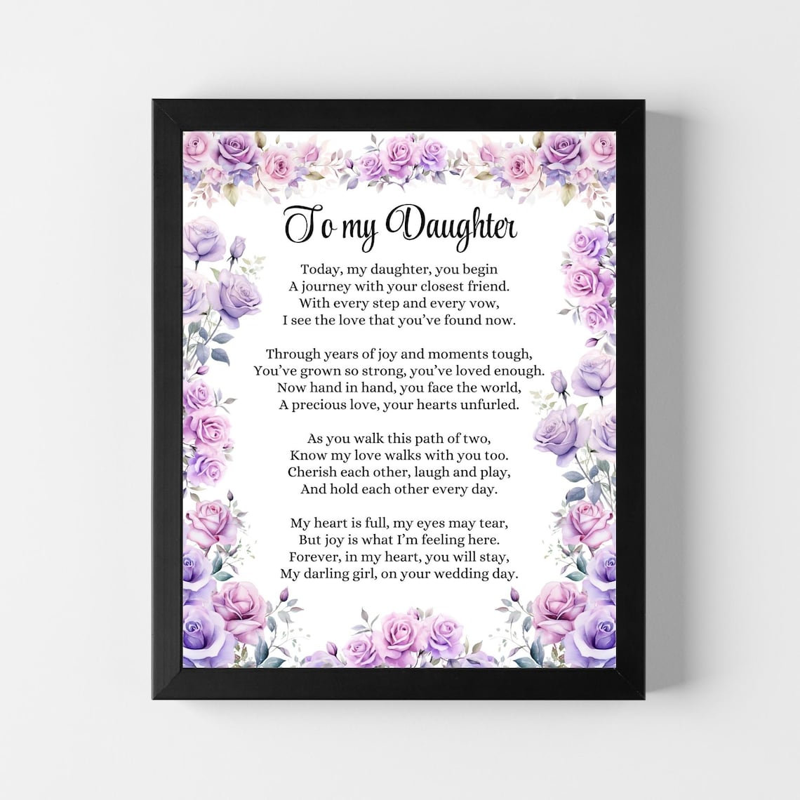 Daughter Wedding Poem Art Print: Wedding Day Gift (digital Download) - Etsy