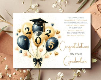 Printable Graduation Card, Graduation Poem Card, Congratulations Graduate Card, College Graduation Card, School Graduation Card