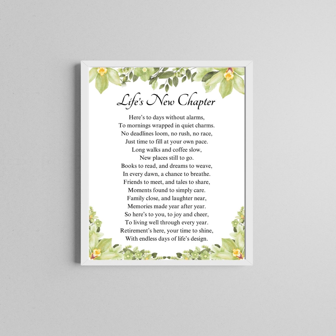 Life's New Chapter, Retirement Poem, Retirement Gift Printable, Teacher