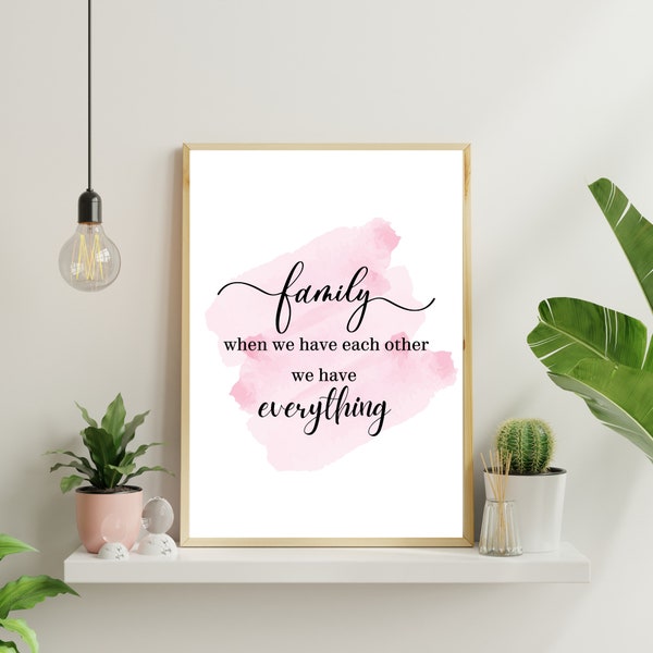 Family Print, Family is Everything Wall Art Quote, New Home Gift, Entry Way Decor, Home Decor, Family Quote