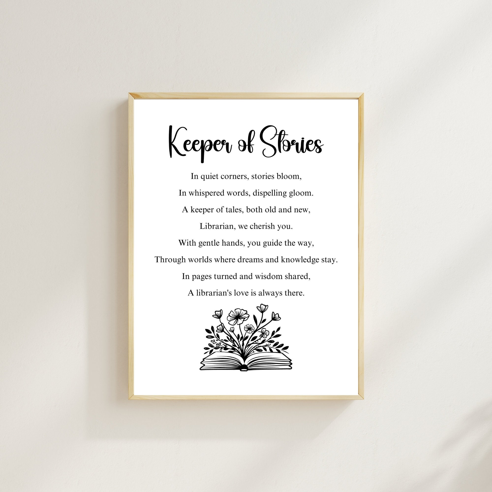 Library Poetry Example Librarian Appreciation Poems Librarian Thank You Cards | TPT