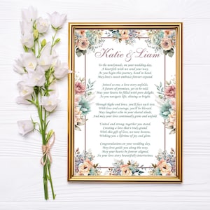 Personalised Wedding Gift, Wedding Poem, Printable Wedding Gift For Newlyweds, Wedding Wishes, Wedding Present, Keepsakes, Poem for Bride