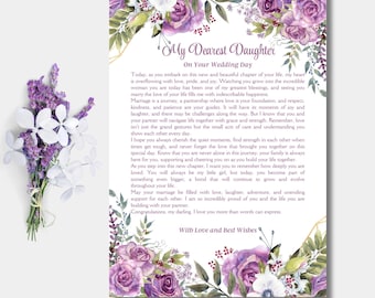 My Dearest Daughter On Your Wedding Day, Letter For Daughter On Her Wedding Day, Daughter Wedding Day Gift, Daughter Wedding Blessings