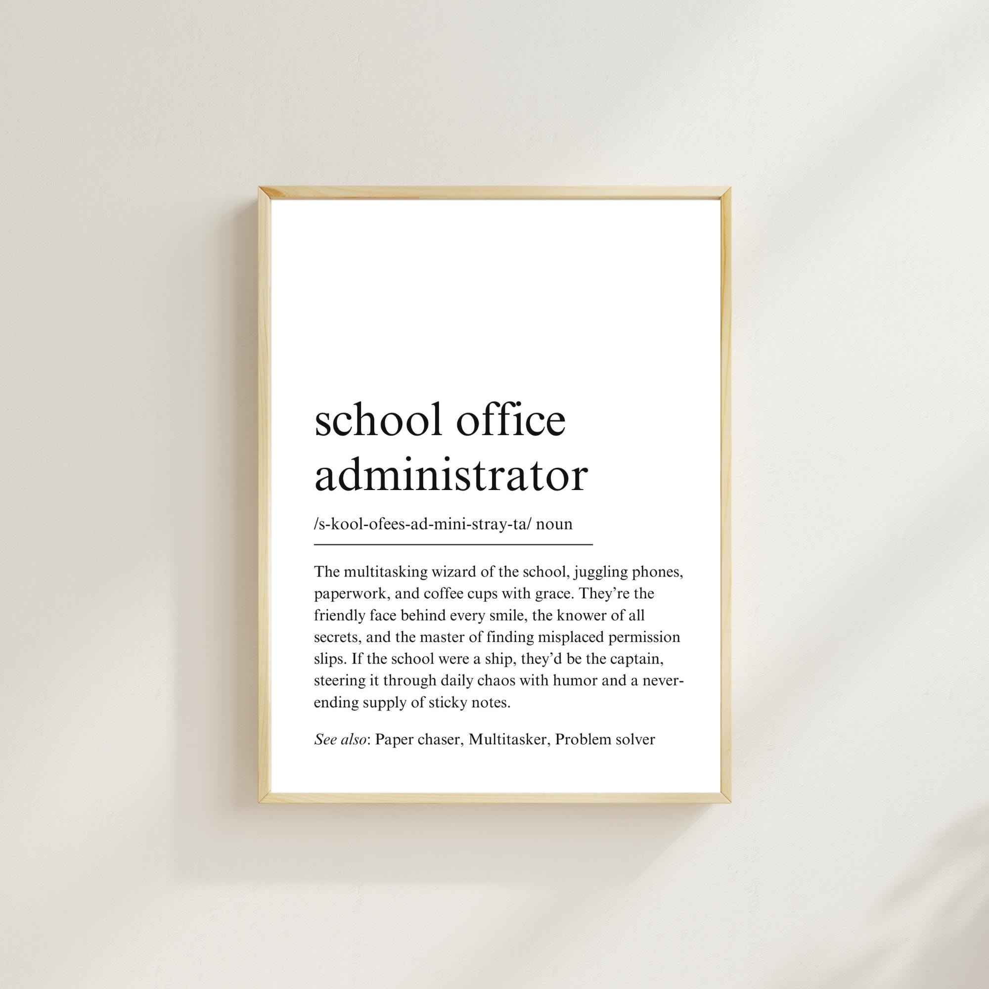 School Office Administrator Definition Print (digital Download) - Etsy