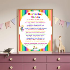Educator Thank You Poem, Pre School Kindy Teacher Gift, Thank You Gift, Daycare Teacher Appreciation Gift, Childcare Educator Gift Print