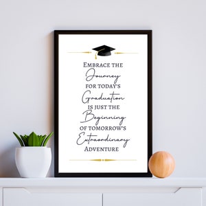 Graduation Quote, Graduation Gift, Graduation Inspirational Quote, Printable Graduation Wall Art, Graduation Poem, Class of 2024, Grad Gift