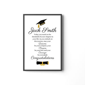 Personalised Graduation Quote, Graduation Gift, Graduation Printable Quote, High School Graduation Quote, Class of 2024, College Gift