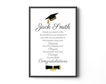 Personalised Graduation Quote, Graduation Gift, Graduation Printable Quote, High School Graduation Quote, Class of 2024, College Gift