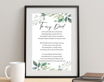 Father's Day Poem Print, Gift for Dad (Digital Download)