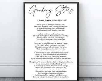 Leidende sterren, rouwgedicht voor ouders, begrafenisgedicht, herdenkingsgedicht voor verlies van geliefde, sympathiegedicht, herdenkingsgedicht afdrukken