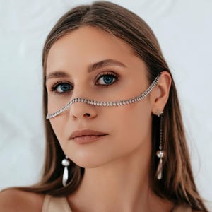 Face Chain, Face Jewelry, Head jewelry, Wedding jewerly, Body Jewelry, Festival Jewelry, Costume jewelry, Burning Man, Piercing, Face mask