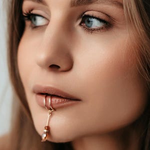 Lip Cuff, Fake Lip Ring, Faux Piercing, Tribal jewelry, Tribal Jewelry, Body Jewelry, Lip Hoop, Festival Jewelry, Body chain, Face Jewelry