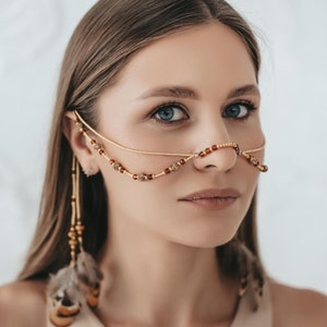 Face Chain Jewelry, Face Jewelry, Body Jewelry, Festival Jewelry, Body chain, Costume jewelry, face mask, Burning Man, Nose bridge, Piercing