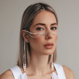 Face Chain Jewelry, Face Jewelry, Body Jewelry, Festival Jewelry, Body chain, Costume jewelry, face mask, Burning Man, Tulum Festival, Veil