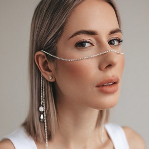 Face Chain Jewelry, Face Jewelry, Body Jewelry, Festival Jewelry, Body chain, Costume jewelry, face mask, Burning Man, Tulum Festival, Veil