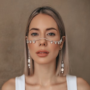 Face Chain Jewelry, Face Jewelry, Body Jewelry, Festival Jewelry, Body chain, Costume jewelry, face mask, Burning Man, Tulum Festival, Veil