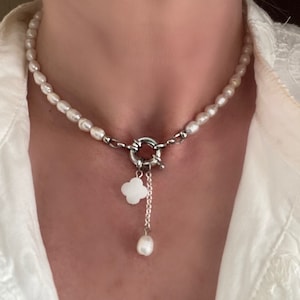 Freshwater Pearl Necklace, Pearl Choker, Gemstone Necklace, Beaded Choker, Minimal Jewelry, Choker, Wedding jewelry, Boho Jewelry, Trend