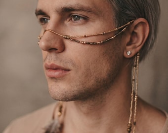 Face Chain Jewelry, Face Jewelry, Body Jewelry, Festival Jewelry, Body chain, Costume jewelry, face mask, Burning Man, Tulum Festival, Veil