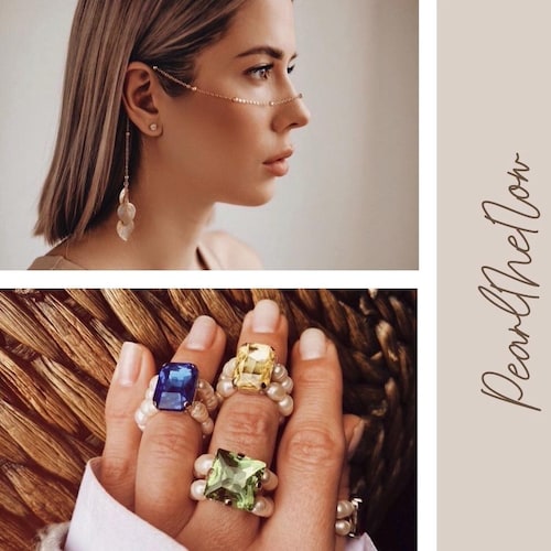 Boho Kristallperlen Stretch Ringe - Elastische Stacking Ringe Für Frauen