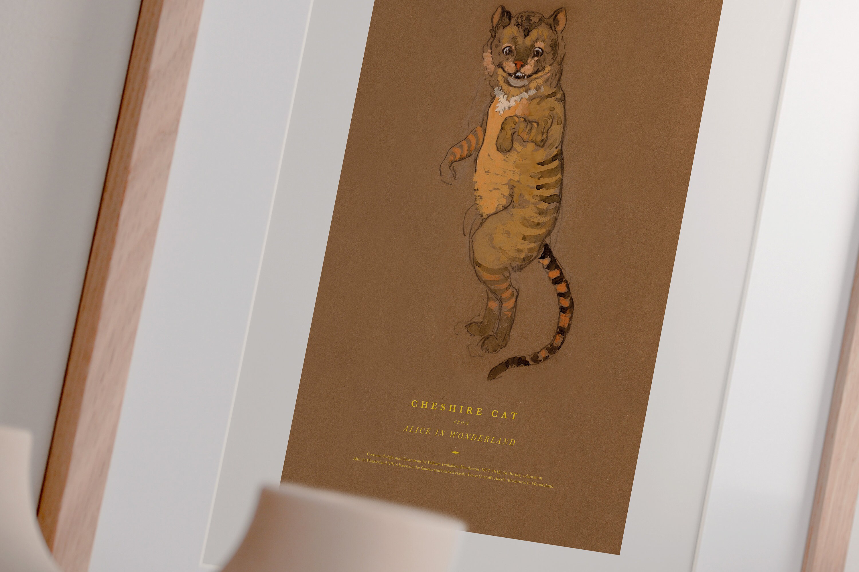Cheshire Cat in Alice in Wonderland Wall Art Vintage Illustration Wall ...