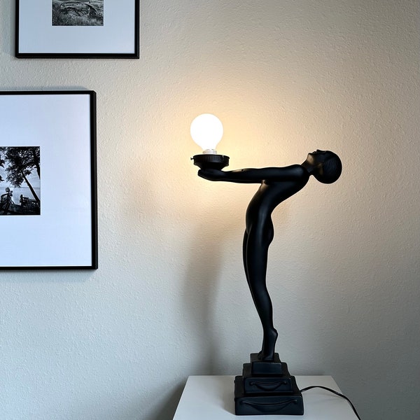 Sculptural Art Deco Reproduction Lamp