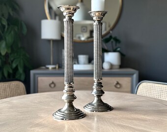 Dramatic Vintage Column Candlestick Pair