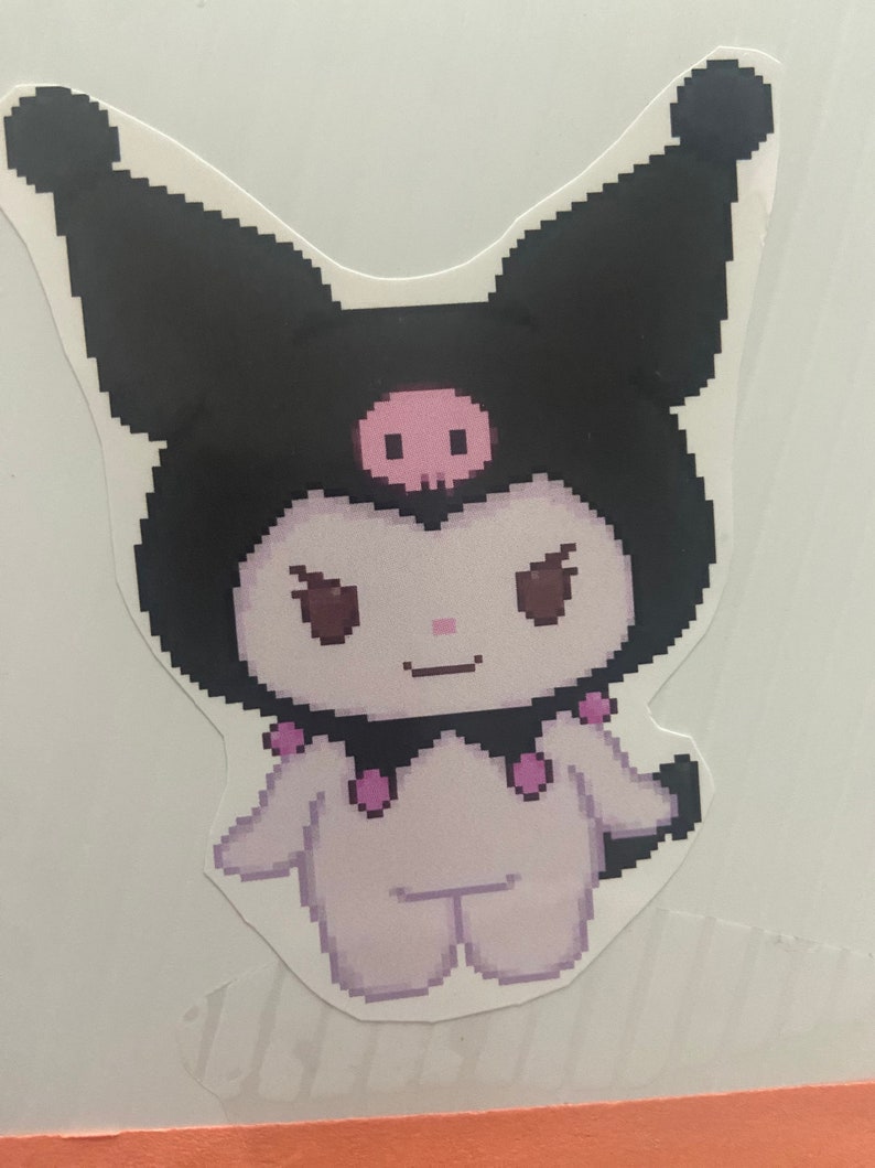 Kuromi my Melody / Hello Kitty Pixel Art Sticker / Decal Etsy