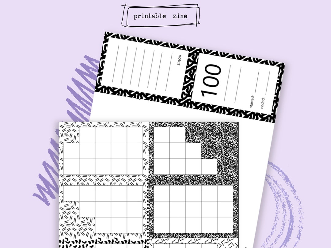 100 Countdown Zine ~ Habit Tracker ~ DIY Zine ~ Printable PDF - Etsy