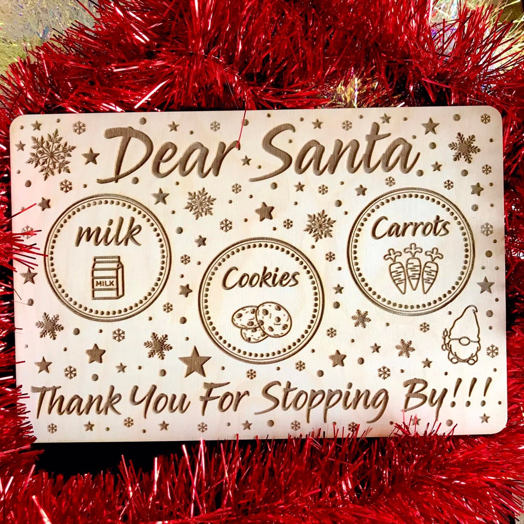 Santa's Tray Christmas Tray Laser Cut File Treats for Etsy