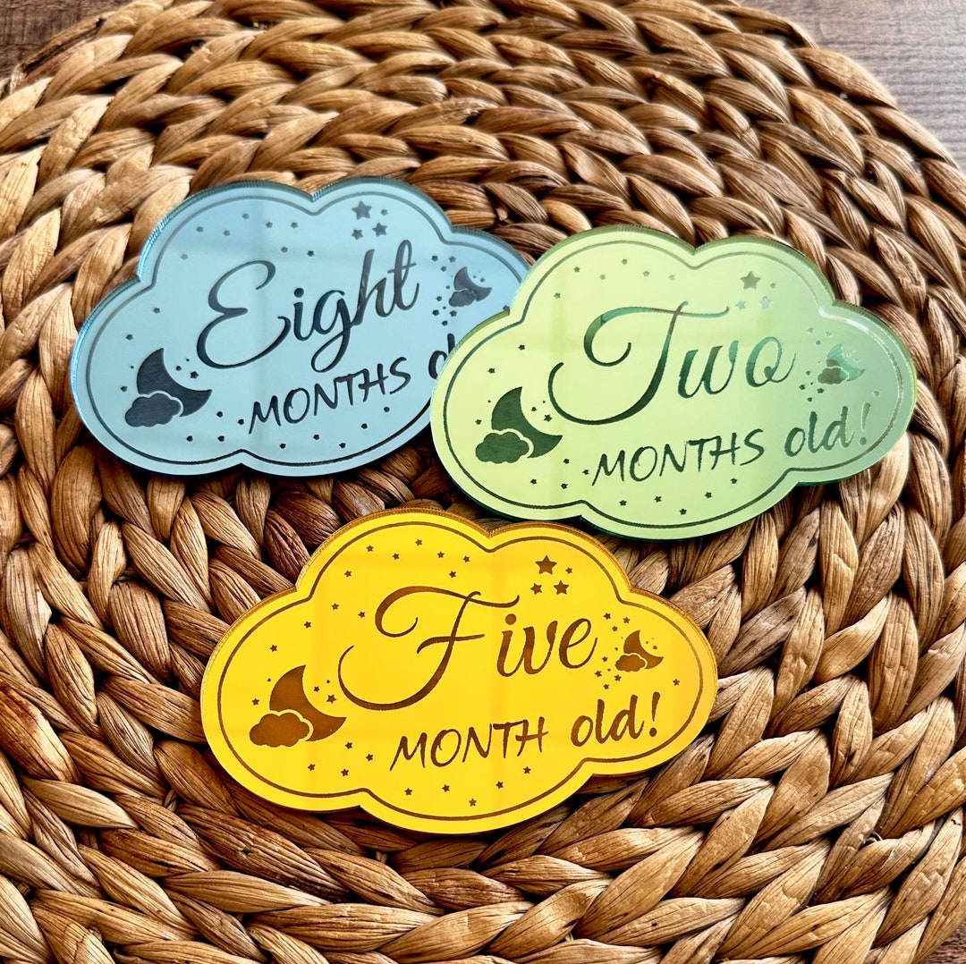 Baby Milestone Cards Cloud Milestone Star Monthly Milestone Etsy