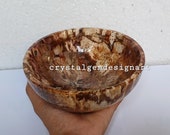 Petrified wood bowl, Gemstone bowl, energized bowl, Crystal bowl, Jewelry bowl, Hand carved Bowl, Home Decor, Spiritual Gift, Christmas gift