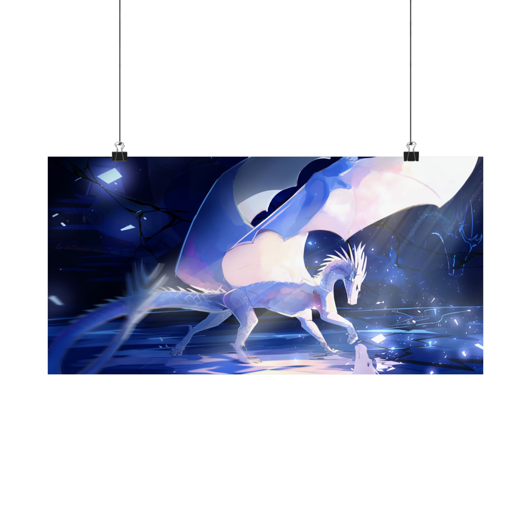 Ice Dragon Poster, White Dragon, Snow Dragon, Icewing, Wings of