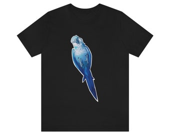 A Playful Blue Spix Macaw Tee, Bird Lovers, Blue Macaw