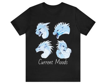 Camiseta 'Current Moods' da Wings of Fire Winter, dragões, asas de fogo, wof, arte não gerada por IA, contém imagem no verso
