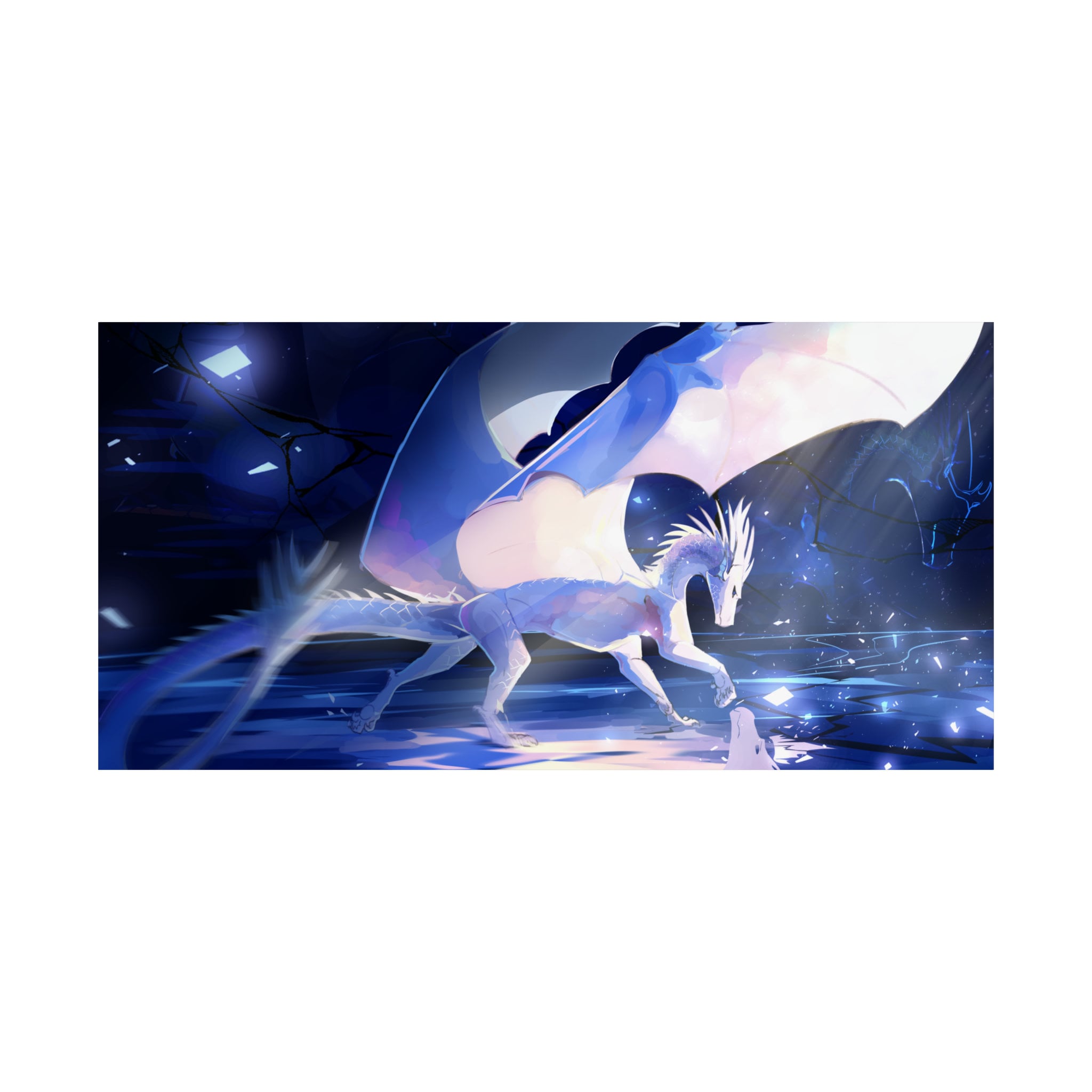 Ice Dragon Poster, White Dragon, Snow Dragon, Icewing, Wings of