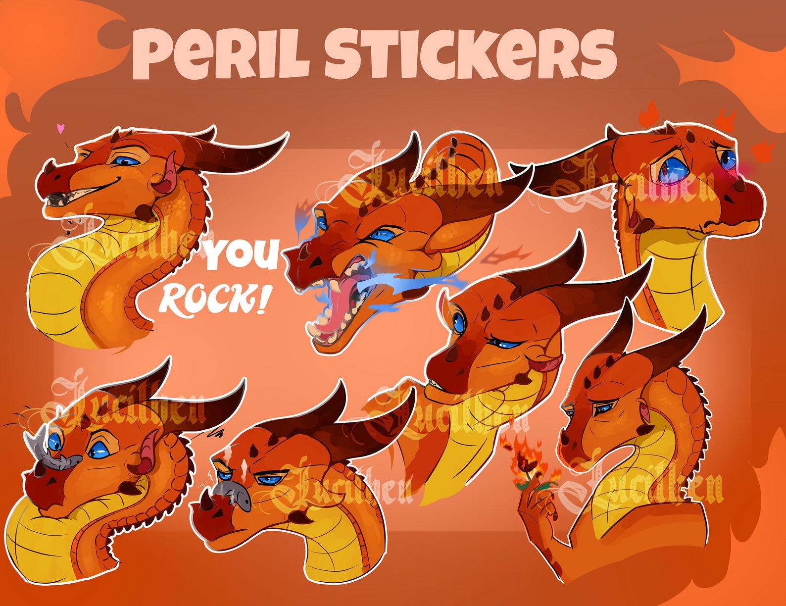 Digital Download Stickers Dragon Stickers Peril Stickers Discord Stickers Wings Of Fire Wof 