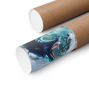 Tsunami Dragon poster, dragon, water, sea serpent, no-AI, human-made artwork, wof, wings of fire, fantasy image 3
