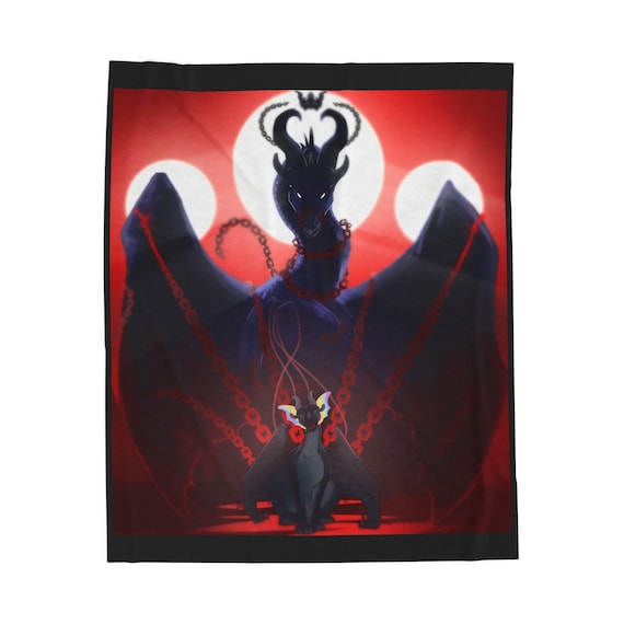 Darkstalker and Peacemaker blanket, plush blanket, wings of fire, NON AI, Human-made artwork, wof, dragon, fantasy