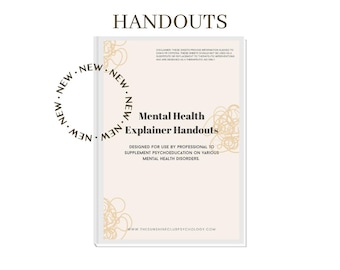 Mental health handouts | psychoeducation | psychologist developed | digital resource | printable | school psychology