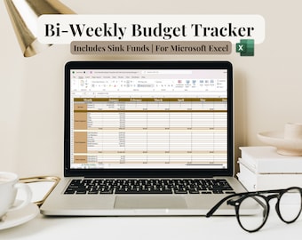 Excel Monthly Budget Template with Sink Funds Savings Manager, Budget by Paycheck Spreadsheet Template for Excel, Financial Planner