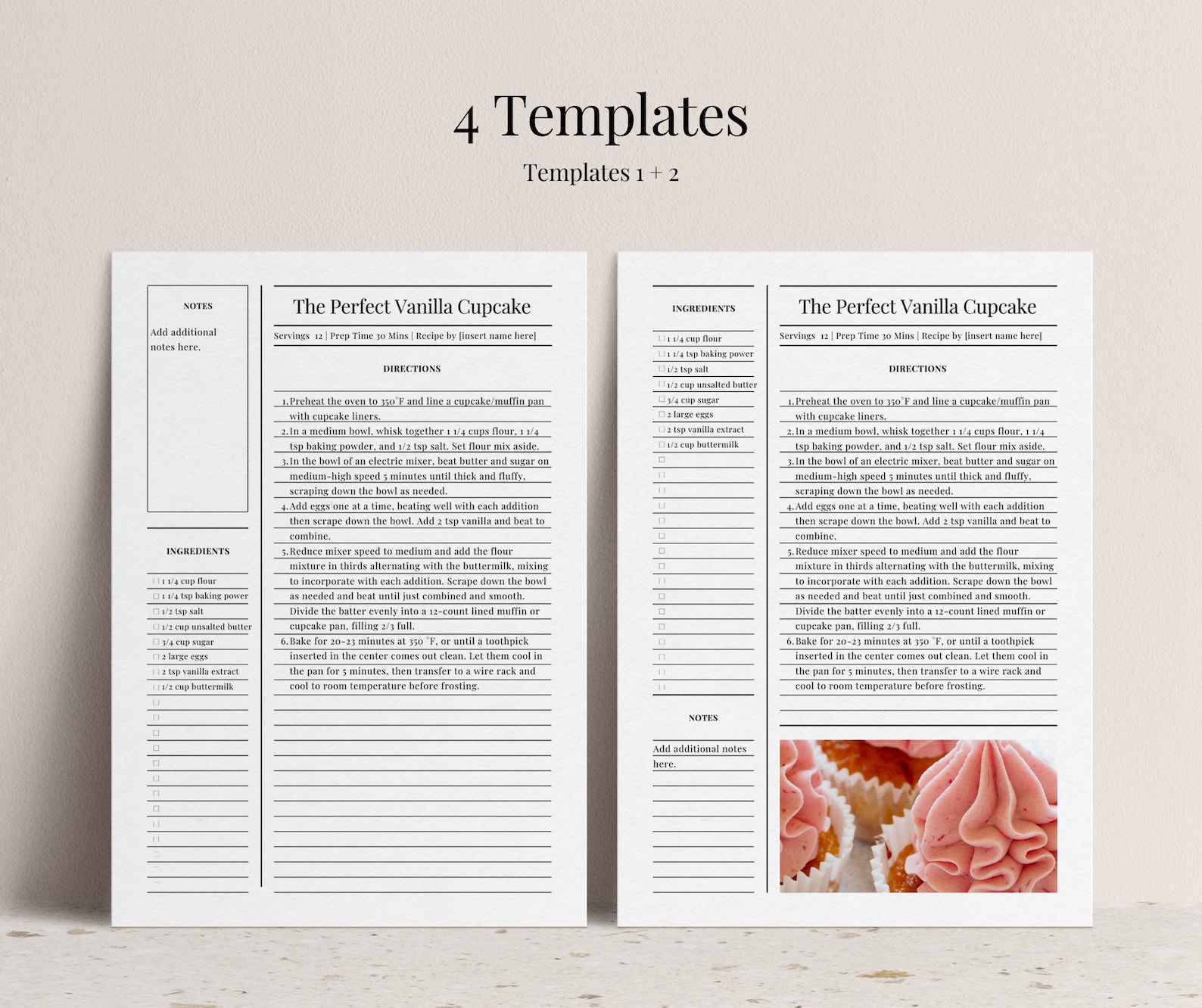 Google Docs Recipe Template, 4 Editable Recipe Binder Templates, Recipe Cookbook Templates, 1 ...