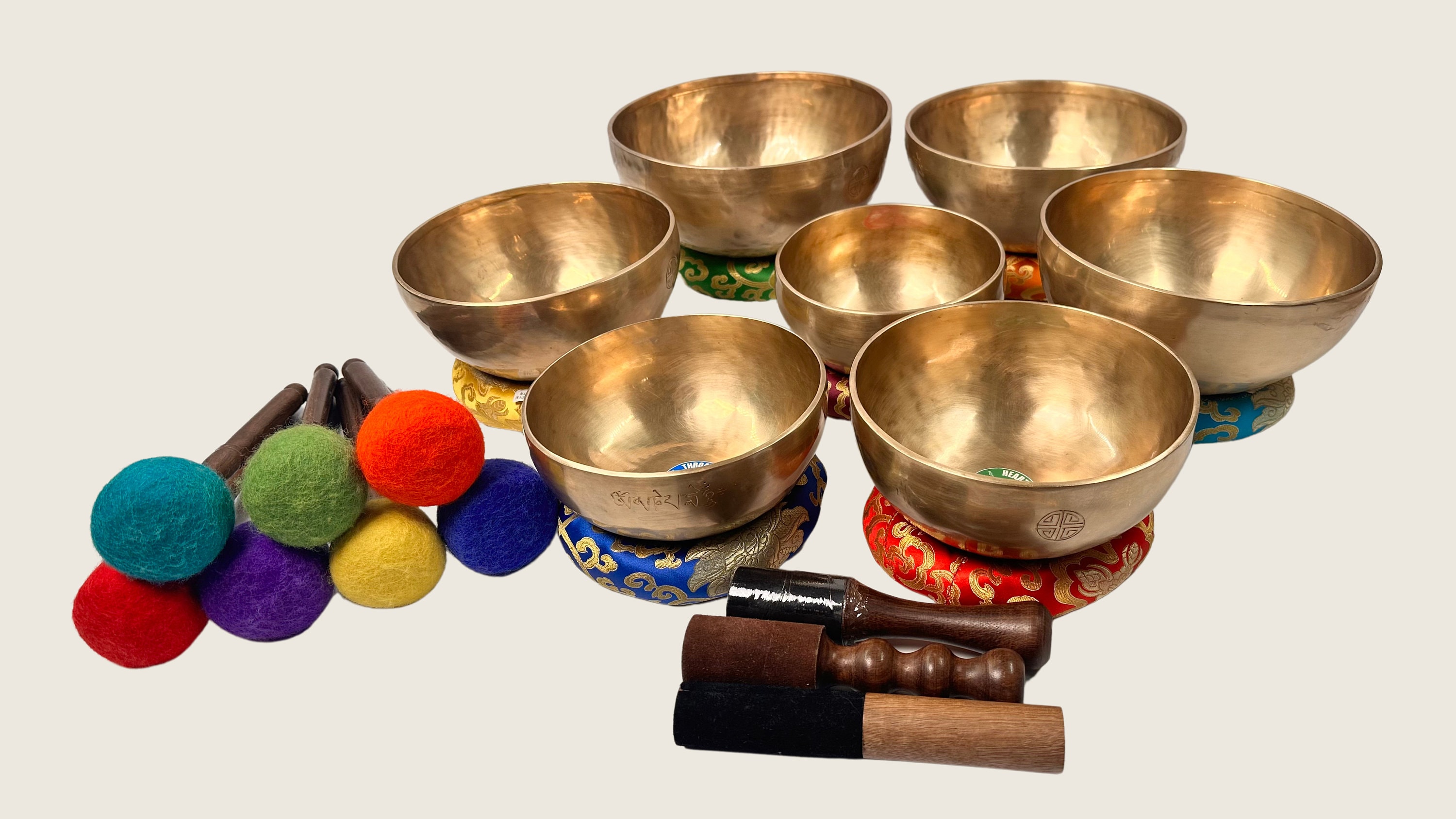 チャクラヒーリングシンギングボウル7個セット チベット7音