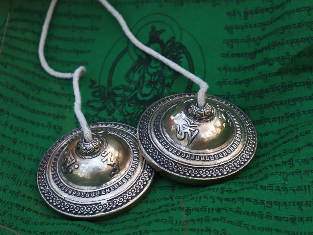 High Quality Sacred Tingsha With OM Mane Padme Hum Symbol, Tibetan ...