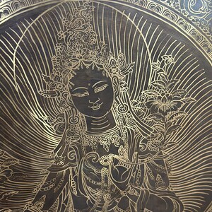 30% Off Today!!! Tibetan Gong GREENTARA MANTRA handmade in Nepal AUTHENTIC for Sound Healing Sound Bath Sessions image 5