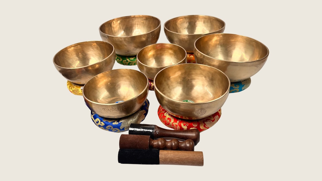 チャクラヒーリングシンギングボウル7個セット チベット7音