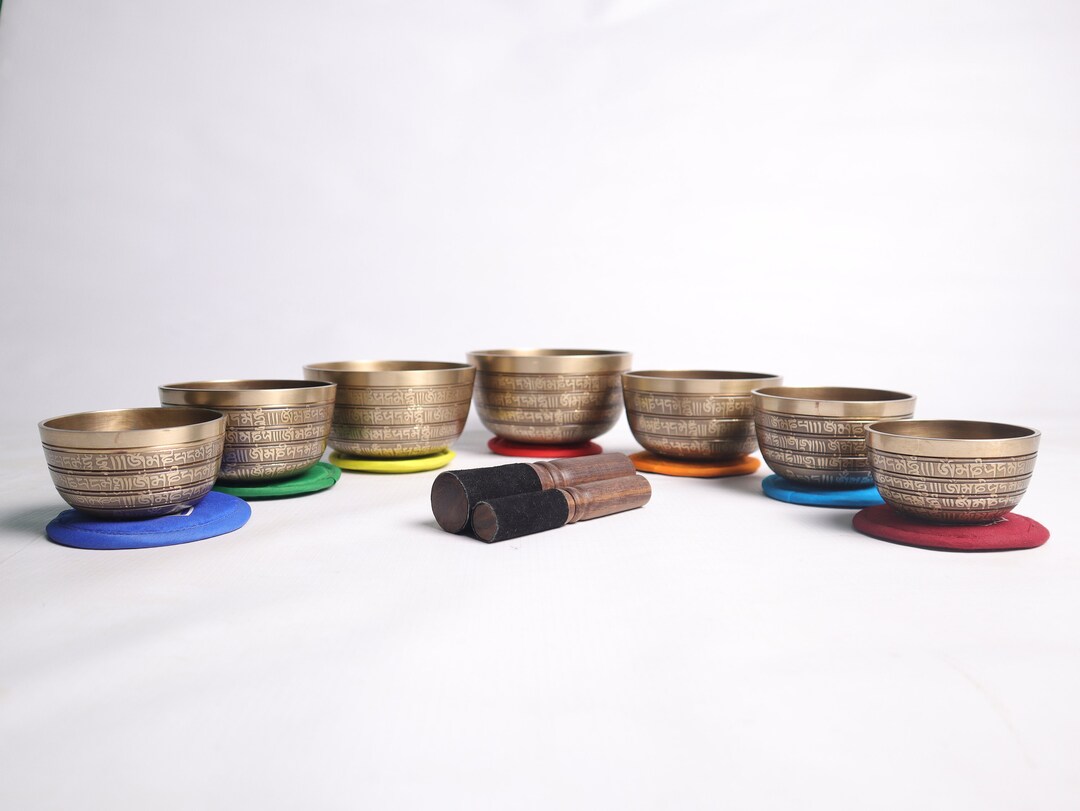 Singing Bowl Set of 7 Tibetan Singing Bowl for Chakra Healing ...